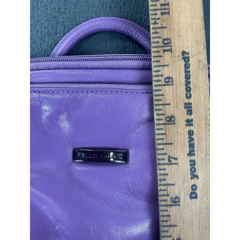 Pelle Studio Backpack Womens Small Purple Leather Adjustable Strap Zipper Casual